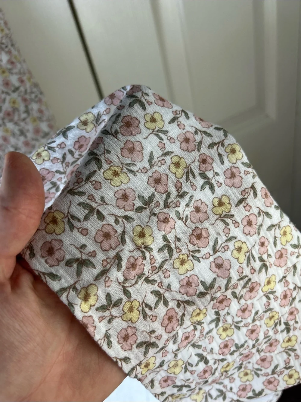 Child of Mine by Carter's Floral Muslin Baby Swaddle Blanket Pink White Yellow